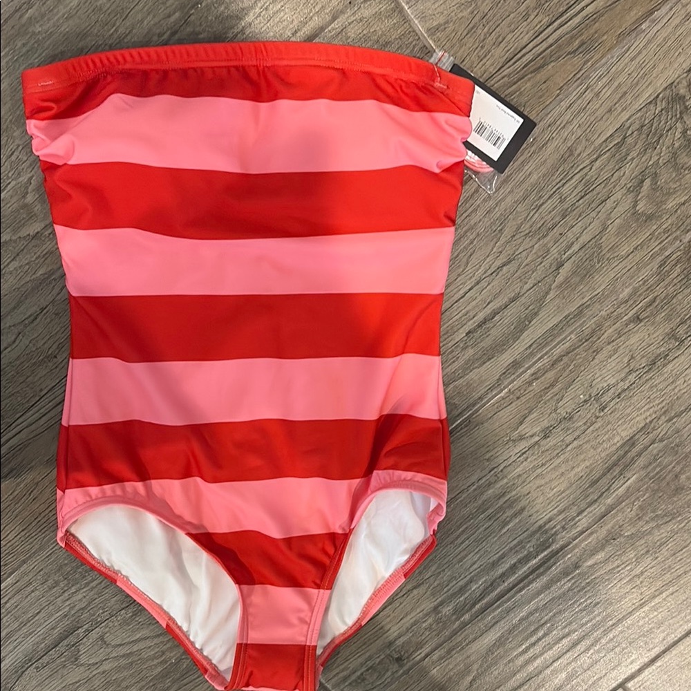 Kate Spade women’s Swim Striped Red and Pink Swimsuit